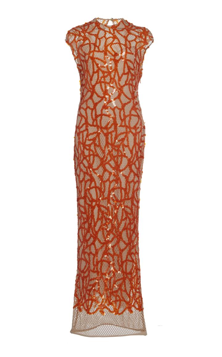 Sandra Mansour Baobab Sequined Mesh Dress