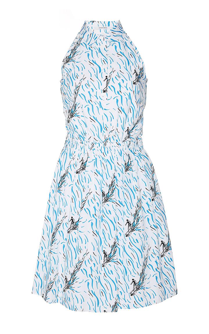 Carven High Neck Surf Print Dress