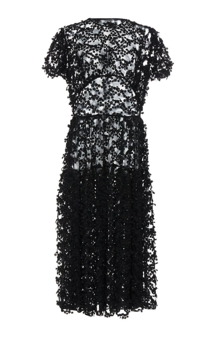 Cecilie Bahnsen Short Sleeve Lace Tia Midi Dress