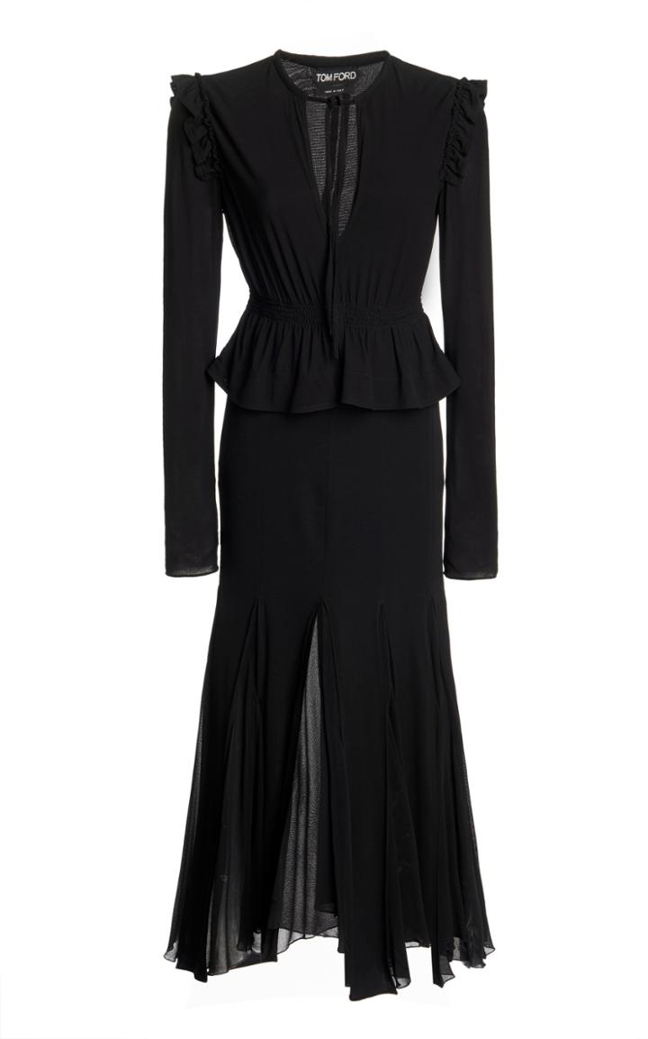 Moda Operandi Tom Ford Peplum Waist Georgette Dress