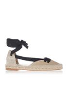 Castaer X Manolo Blahnik Lace-up Beige Linen Espadrilles