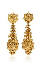 Moda Operandi Stephen Russell Vintage 18k Yellow Gold Victorian Repouss Earrings