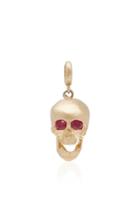 Luis Morais Large Skull Charm With Moveable Jaw And Gemfields Ruby Eyes