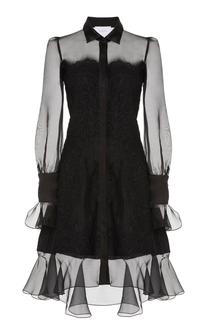 Marchesa High-low Lace Mini Dress