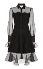 Marchesa High-low Lace Mini Dress