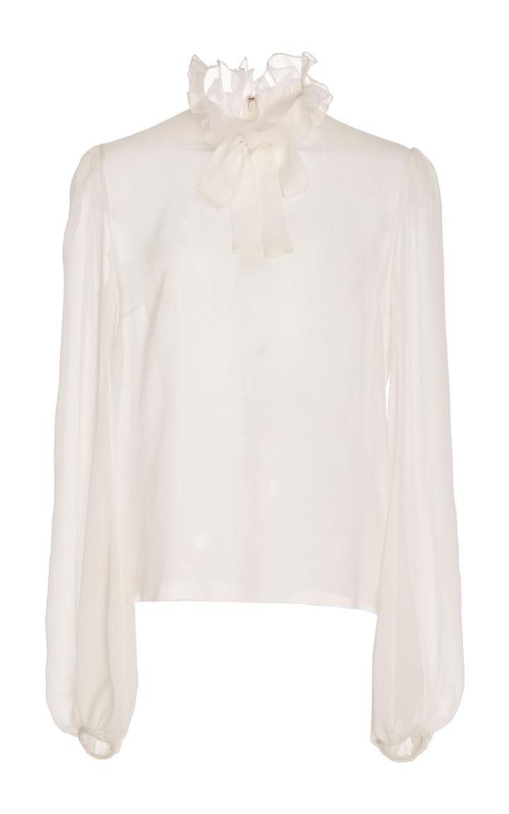 Giambattista Valli Ruffle Neck Long Sleeve Blouse