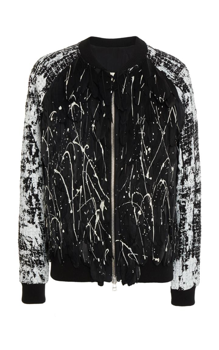 Balmain Feather And Tweed Bomber