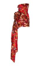 Oscar De La Renta Tie-detailed Floral-jacquard Mini Dress