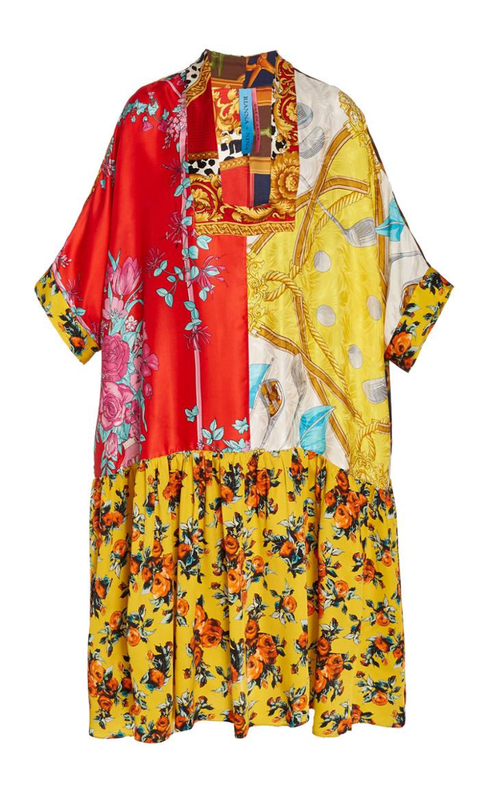 Rianna + Nina Exclusive One Of A Kind Silk Square Neck Dress