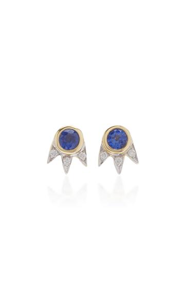M.spalten Starburst 18k Gold, Sapphire And Diamond Earrings