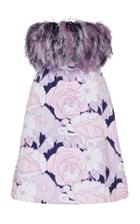 Richard Quinn Feather-trimmed Floral Twill Dress
