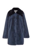 Apparis Megan Two-tone Collared Faux Fur Coat