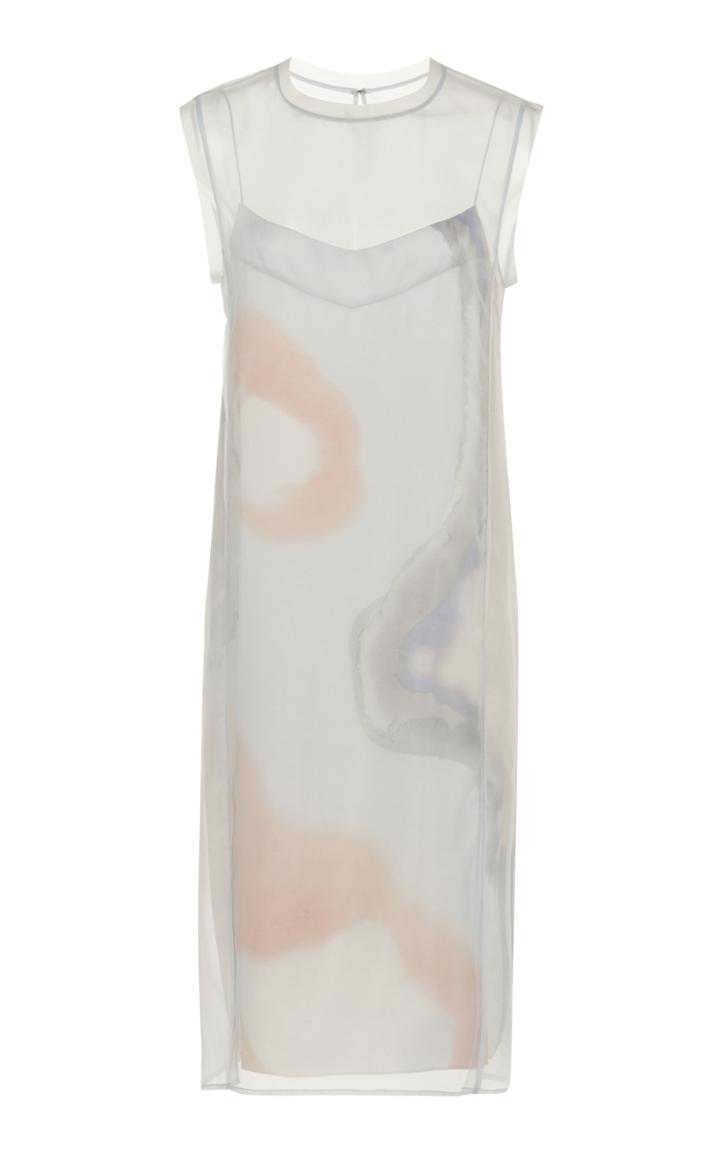 Marina Moscone Sheer Tunic Knee-length Dress W/ Slip