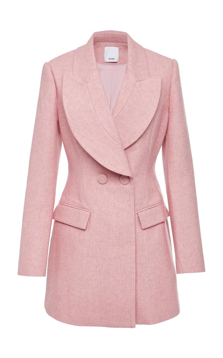 Acler Cunningham Double Breasted Wool Blazer
