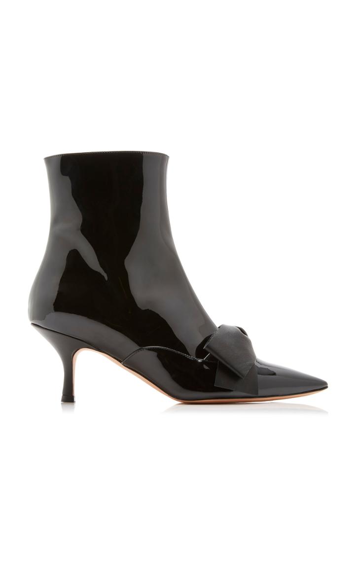 Rochas Patent Bow Booties