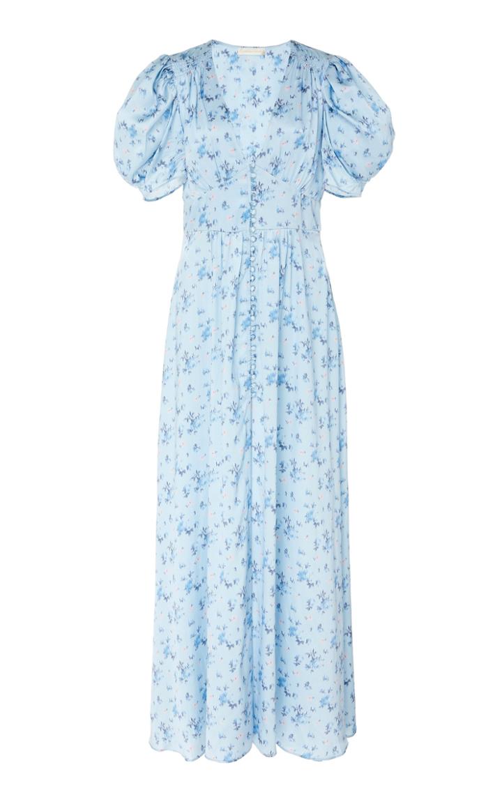 Loveshackfancy Stacy Floral-print Silk Dress