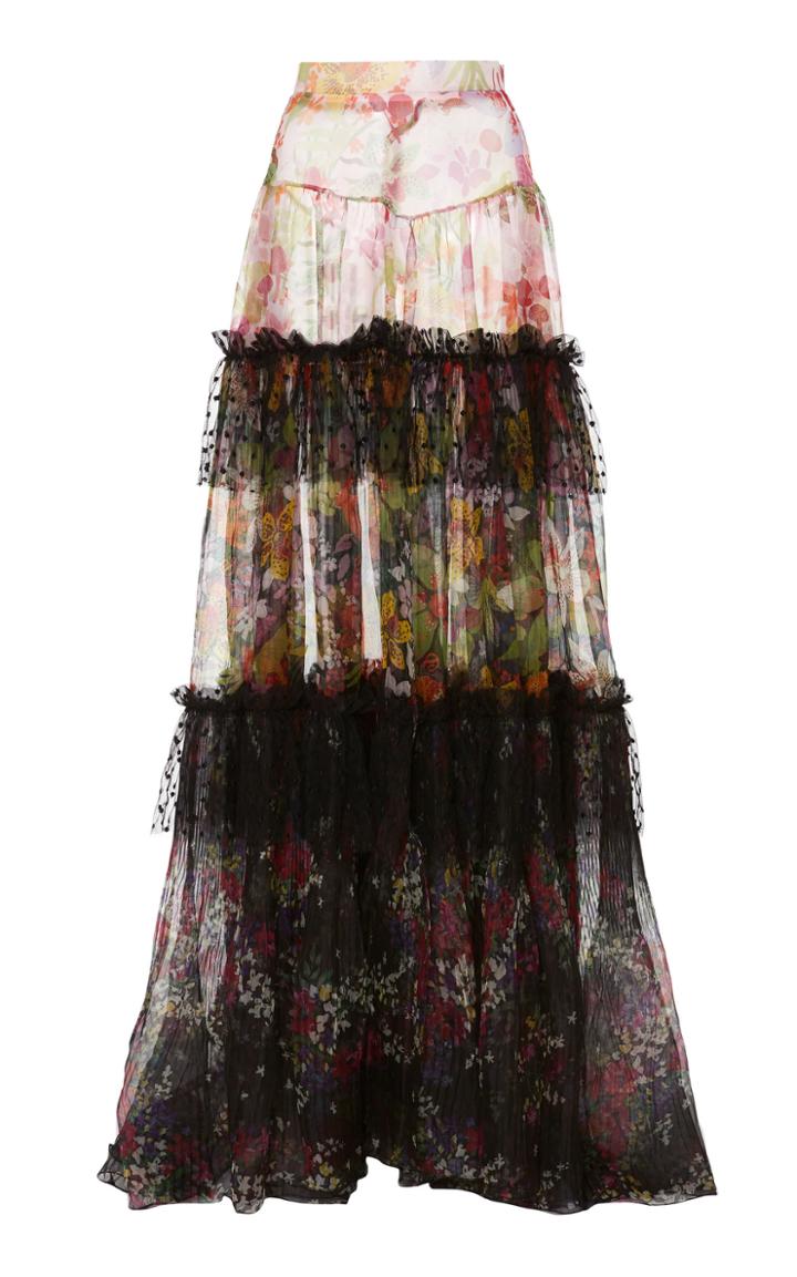 Dundas Contrast Print Maxi Skirt