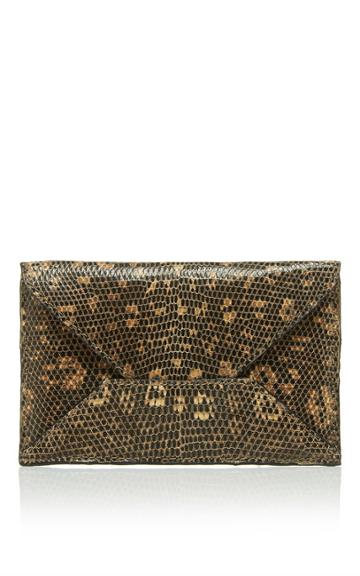 Metalskin Brown Envelope Clutch