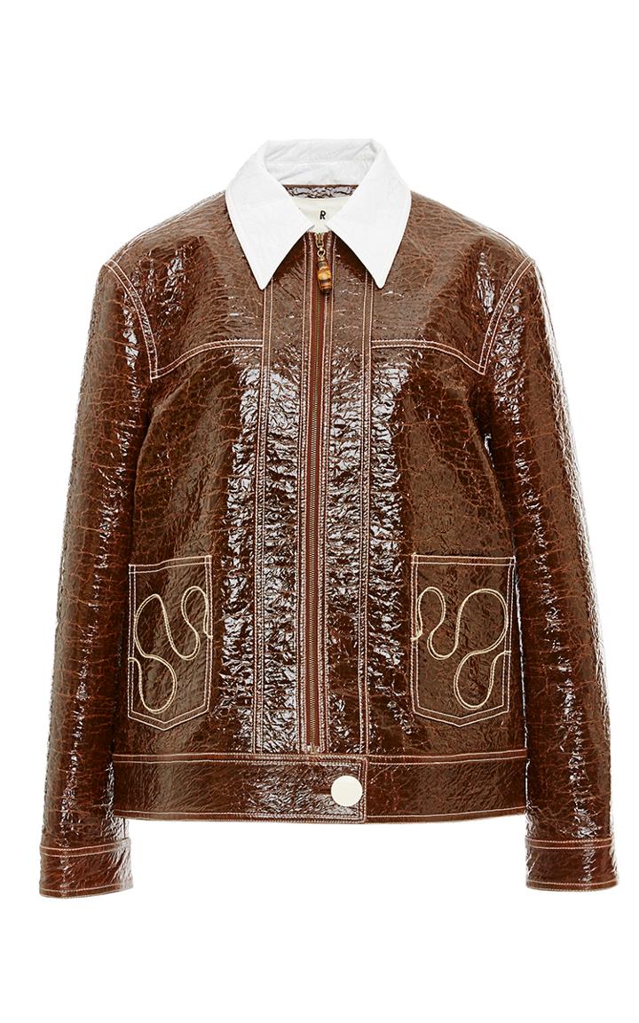 Trademark Cotton Crinkle Patent Jacket