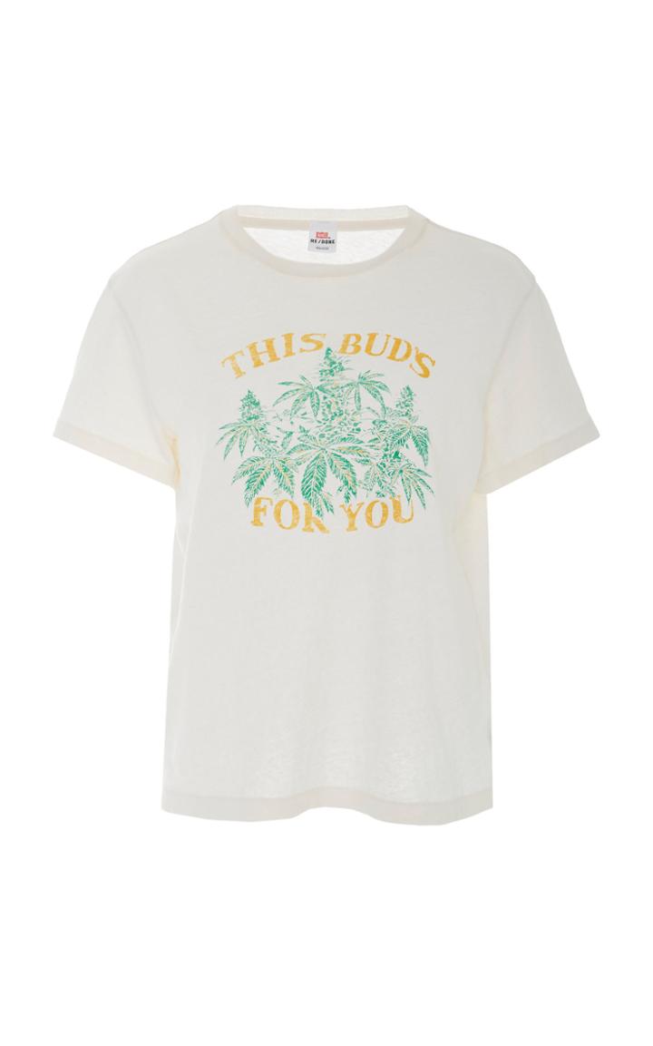 Re/done Printed Cotton-jersey T-shirt Size: Xs