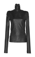 Haider Ackermann Round Shoulder Leather Turtleneck