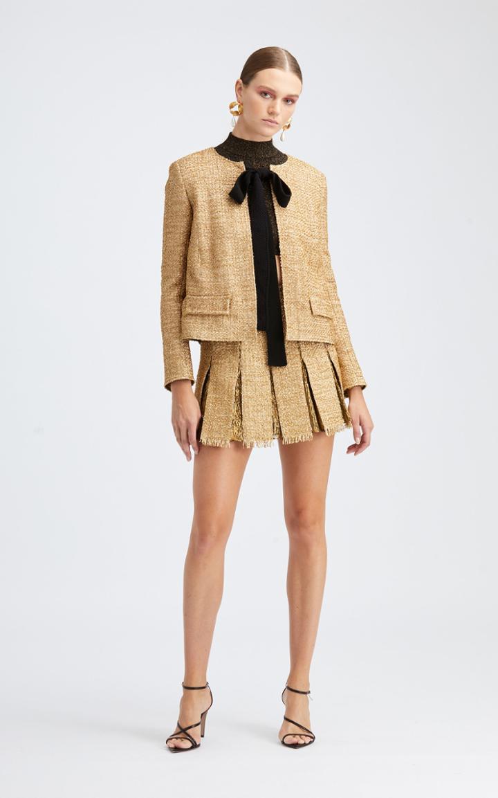 Moda Operandi Oscar De La Renta Tie-neck Metallic Jacket