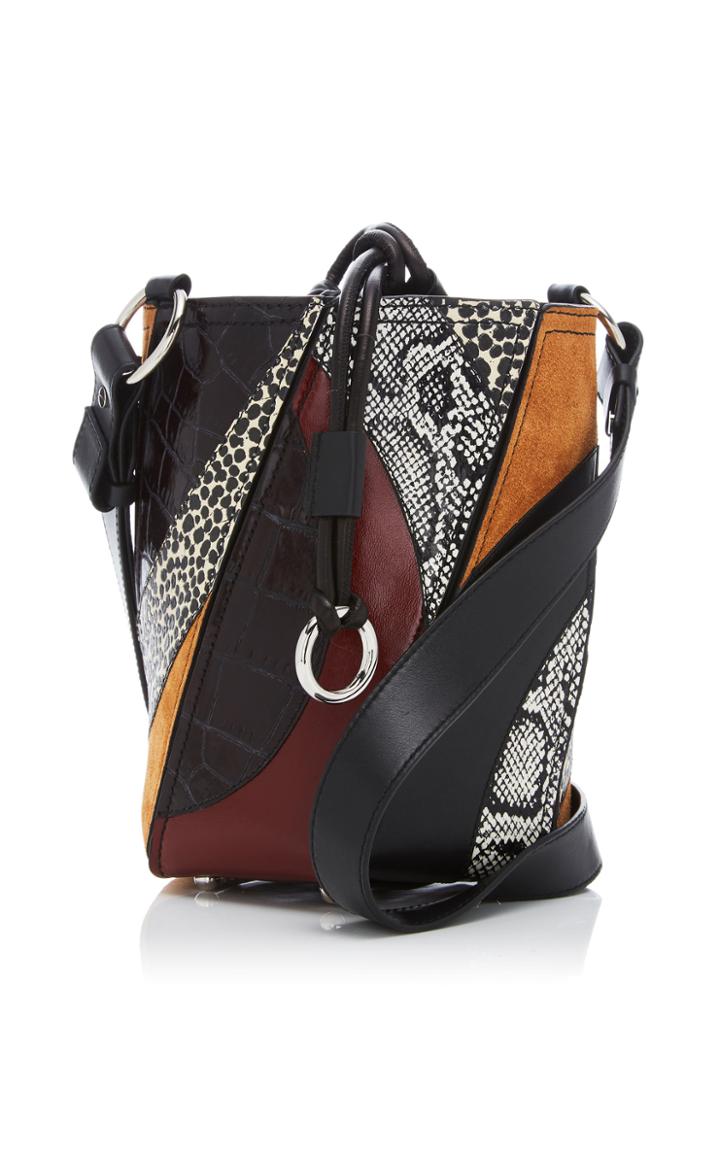 Proenza Schouler Hex Patchwork Leather, Suede And Snake Bucket Bag