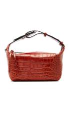 Ganni Resin-embellished Croc-effect Leather Shoulder Bag