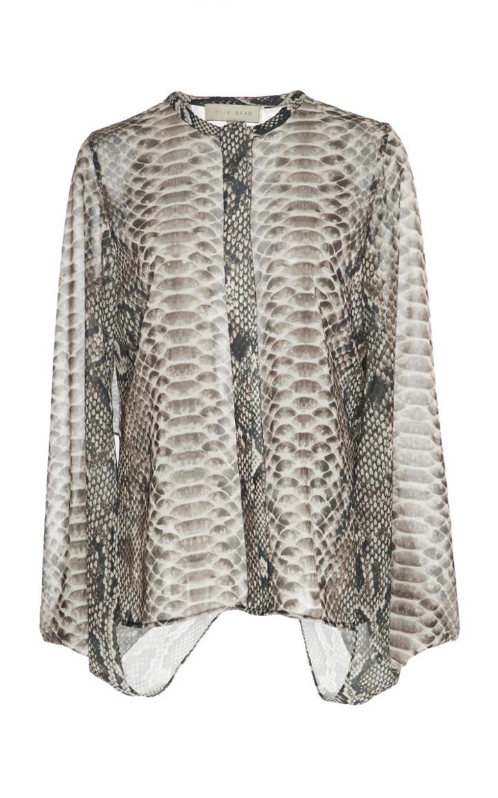 Elie Saab Printed Shirt With Cap Sleeves