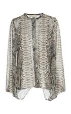 Elie Saab Printed Shirt With Cap Sleeves