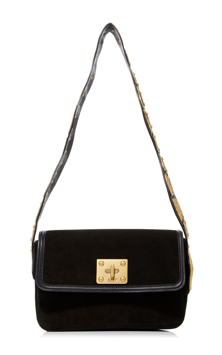 Red Valentino Suede Shoulder Bag With Snake