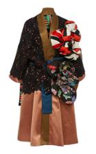 Rianna + Nina Exclusive Floral-appliqud Lace And Silk-satin Coat