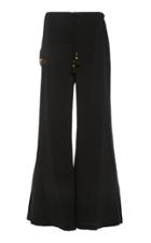 Figue Saanchi Butterfly-embellished Crepe Flared Pants