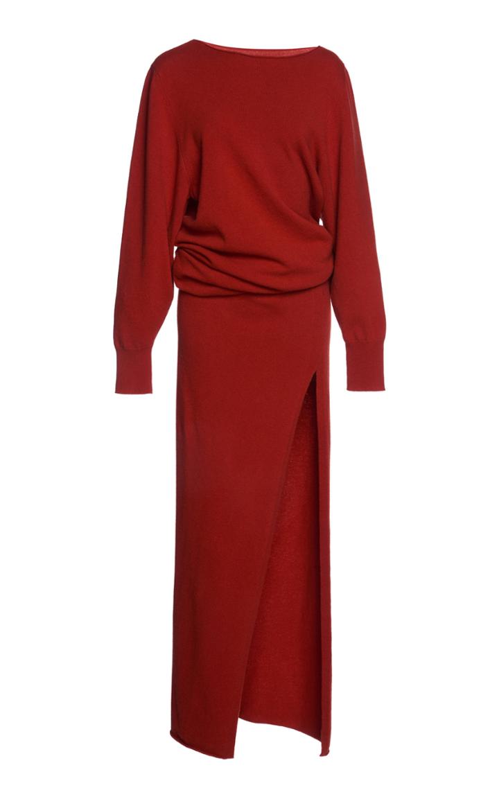 Jacquemus Jemaa Draped Wool And Cashmere-blend Midi Dress