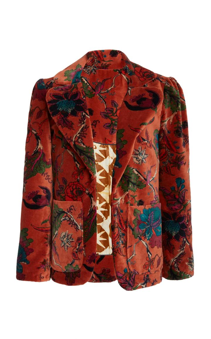 Moda Operandi Alix Of Bohemia Hardy Cinnamon Print Velvet Blazer