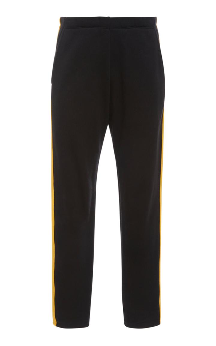 The Elder Statesman Striped Cotton-fleece Track Pants