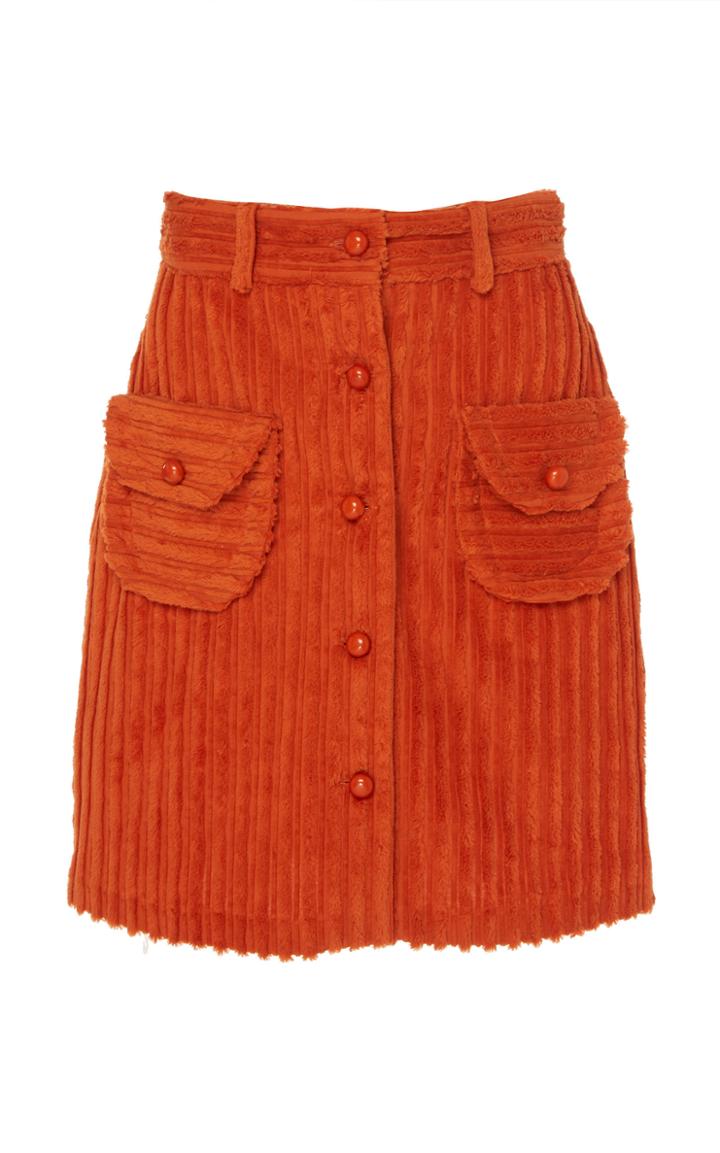 Anna Sui Cozy Cords Button-front Skirt