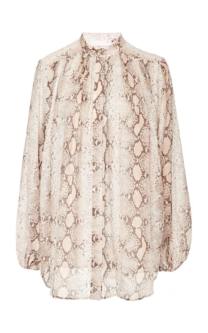 Zimmermann Bellitude Snakeskin Georgette Top
