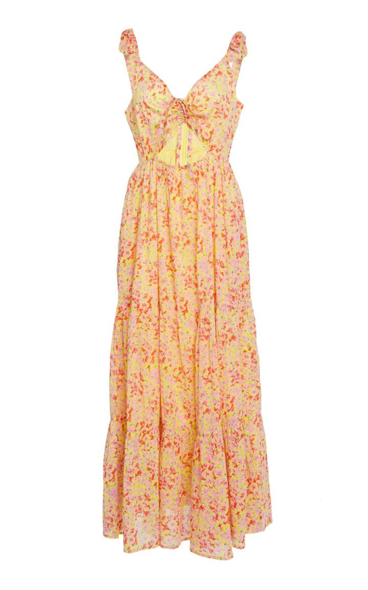Banjanan Zoe Cut-out Printed Cotton Dress