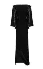 Alex Perry Beckett Sequined Cape Sleeve Crepe Gown