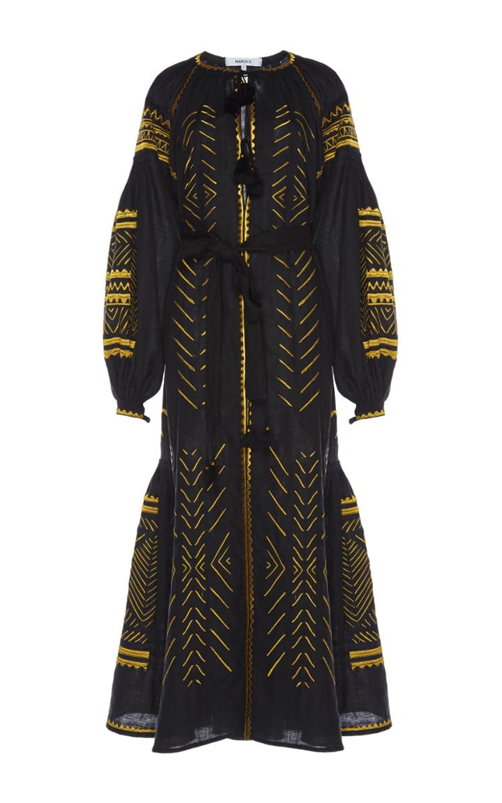 March11 Black And Gold Namibia Maxi Dress