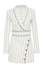Jonathan Simkhai Buttoned Striped Stretch-cotton Mini Dress