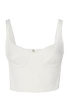 Silvia Tcherassi Cropped Felicia Crepe Top