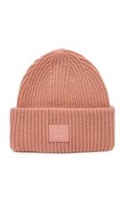 Acne Studios Pansy Appliqud Ribbed Wool-blend Beanie