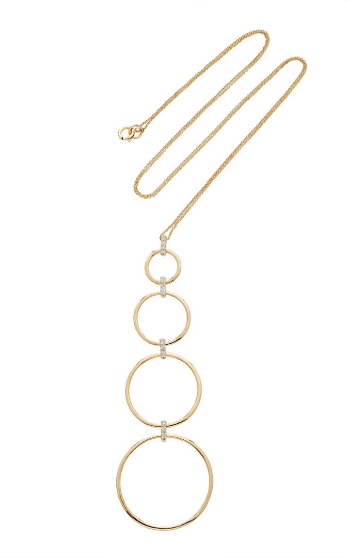 Mateo 14k Gold 4 Tier Circle & Diamond Necklace