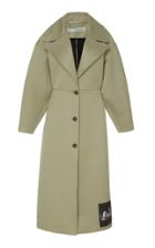 Off-white C/o Virgil Abloh Wide Collar Duchess Satin Overcoat