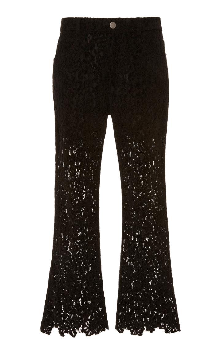 Philosophy Di Lorenzo Serafini Velvet Lace Cotton-blend Straight-leg Pants