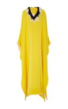 Esme Vie V-neck Hand Cut Flower Caftan