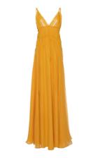 Alberta Ferretti Deep-v Silk Maxi Dress