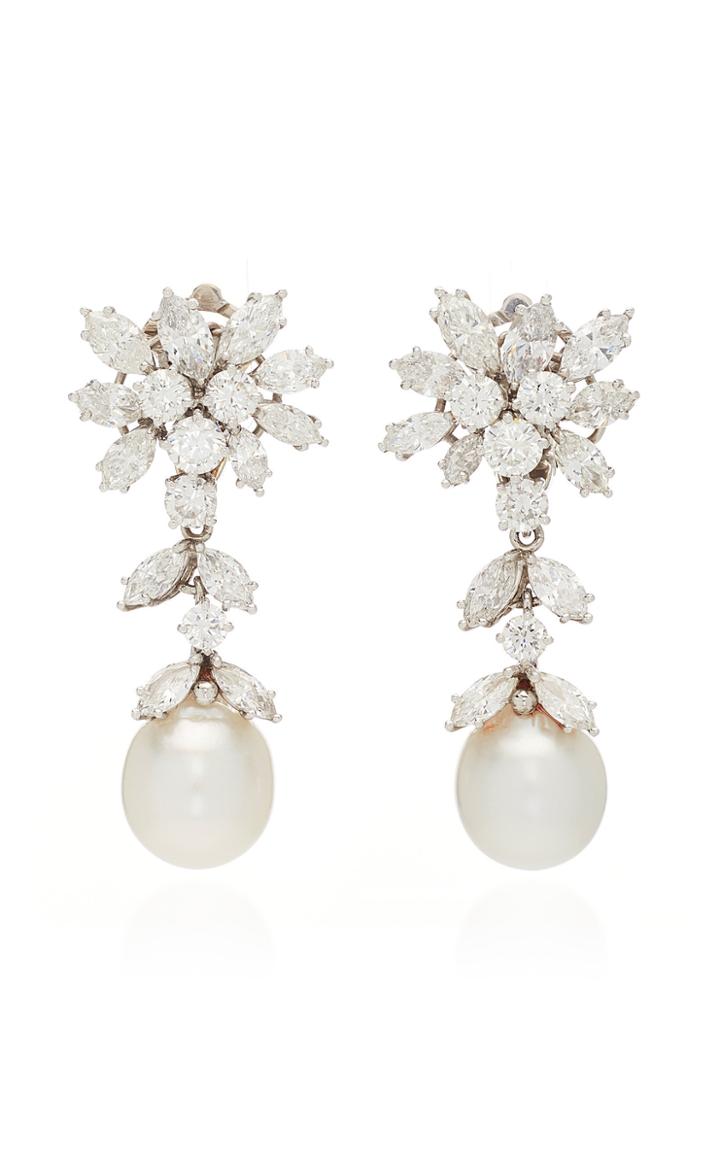 Simon Teakle Cultured Pearl & Diamond Earrings